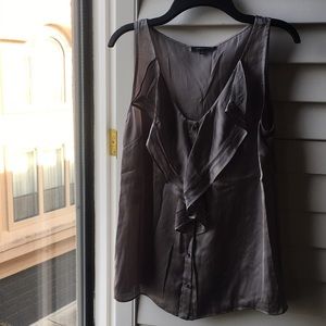 Gray never worn sleeveless button down blouse